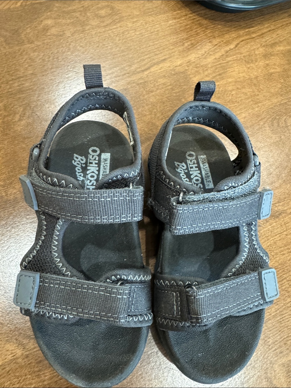 OshKosh B'gosh Toddler Dark Gray Dual-Strap Sandals